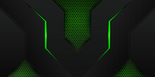 Modern Green Gaming Background With Hexagon Pattern