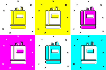 Poster - Set Book icon isolated on color background. Vector