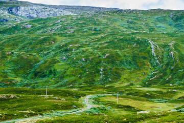 Sticker - Mountains landscape. Norwegian route Sognefjellet