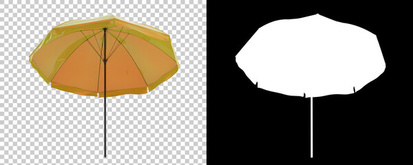 Poster - Beach umbrella isolated on background with mask. 3d rendering - illustration