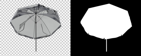 Poster - Beach umbrella isolated on background with mask. 3d rendering - illustration