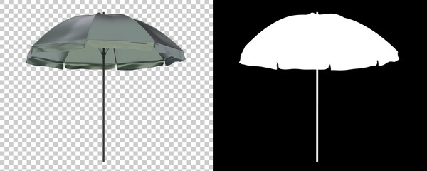 Poster - Beach umbrella isolated on background with mask. 3d rendering - illustration