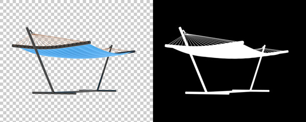 Poster - Hammock isolated on background with mask. 3d rendering - illustration