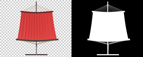 Poster - Hammock isolated on background with mask. 3d rendering - illustration