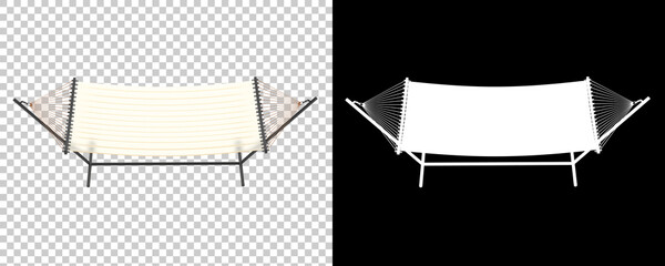 Poster - Hammock isolated on background with mask. 3d rendering - illustration