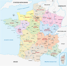 Vector Map France With The Regions, Rivers And The Most Important Cities 