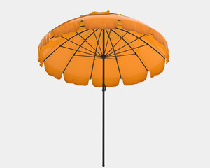 Poster - Umbrella isolated on grey background. 3d rendering - illustration