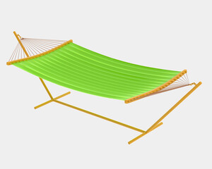 Poster - Hammock isolated on grey background. 3d rendering - illustration