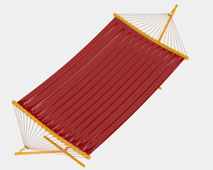 Poster - Hammock isolated on grey background. 3d rendering - illustration