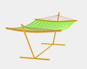Poster - Hammock isolated on grey background. 3d rendering - illustration