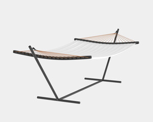 Poster - Hammock isolated on grey background. 3d rendering - illustration