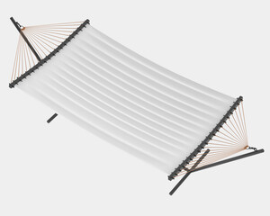 Poster - Hammock isolated on grey background. 3d rendering - illustration