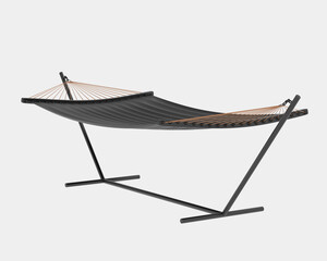 Poster - Hammock isolated on grey background. 3d rendering - illustration