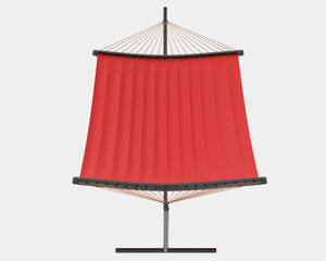 Poster - Hammock isolated on grey background. 3d rendering - illustration