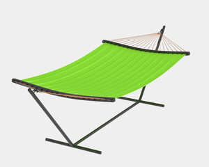 Poster - Hammock isolated on grey background. 3d rendering - illustration
