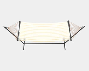 Poster - Hammock isolated on grey background. 3d rendering - illustration