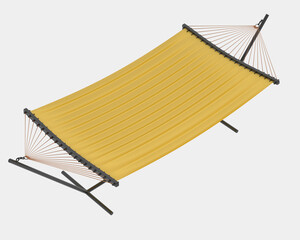 Poster - Hammock isolated on grey background. 3d rendering - illustration