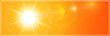 © Cobalt - Sun with lens flare on orange background, shiny and sunny natural summer or spring background.