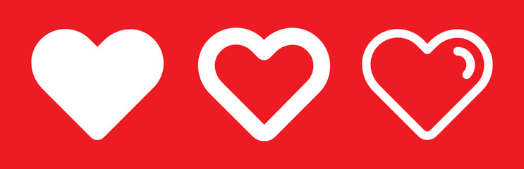 Wall Mural - Heart, love, romance or valentine's day red vector icon for apps and websites