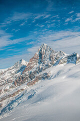 swiss landscape from helicopter