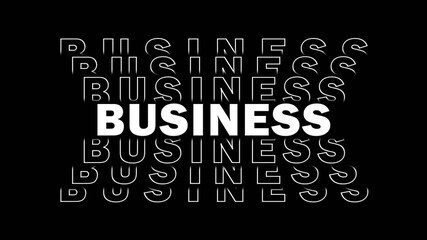 Fototapete - BUSINESS - red lettering with repeating effect on black background - 3D Illustration
