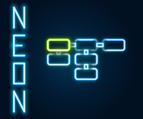 Poster - Glowing neon line Site map icon isolated on black background. Colorful outline concept. Vector