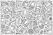 © Volha - Doodle coffee shop icons. Hand drawing. Coffee time