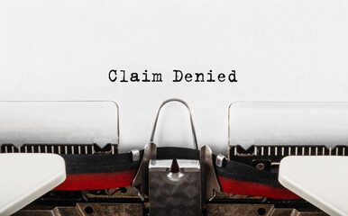 Aufkleber - Text Claim Denied typed on retro typewriter