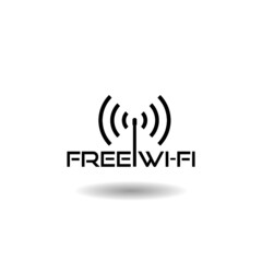 Sticker - Free wifi zone icon with shadow