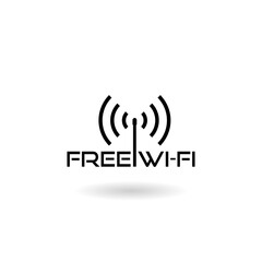 Sticker - Free wifi zone icon with shadow