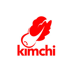 Wall Mural - Simple Kimchi Logo in Red Flat Color Vector Fermented Food Vegetables Healthy Meal Graphic Design Template and Inspirations