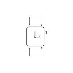 Poster - Smart clock line icon isolated on white background. Vector