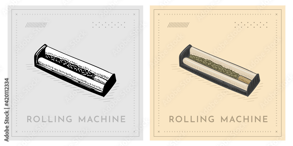 Hemp Cigarette Cannabis Roller Maker or Rolling machine Stock Vector