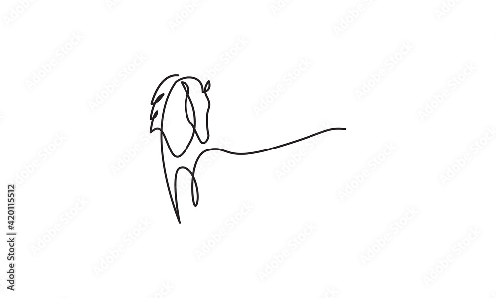 lines art drawing horse modern logo vector symbol icon illustration ...