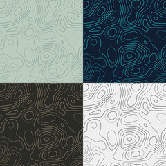 Poster - Topography patterns. Seamless elevation map tiles. Attractive isoline background. Neat tileable patterns. Vector illustration.