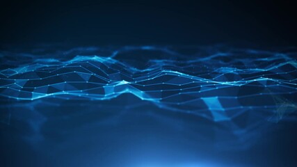 Abstract Plexus Digital Technology Background Loop/ 4k animation of an abstract technology background with moving lines and dots for network digital data concept and communication seamless looping