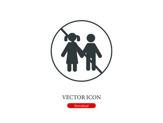 Poster - No children vector icon.  Editable stroke. Linear style sign for use on web design and mobile apps, logo. Symbol illustration. Pixel vector graphics - Vector