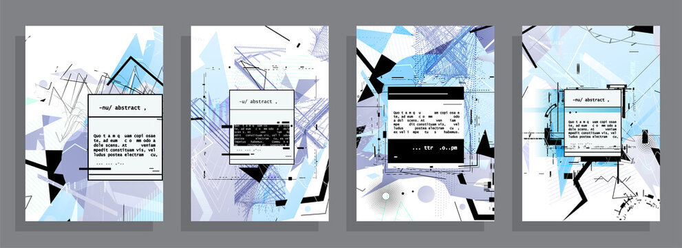 Modern abstract covers set. Abstract shapes composition. Futuristic minimal design. Eps10