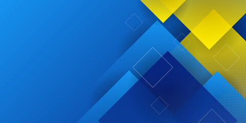 Wall Mural - Vector blue yellow geometric background in Swedish flag concept. Can be used in cover design, book design, website background, CD cover, advertising.