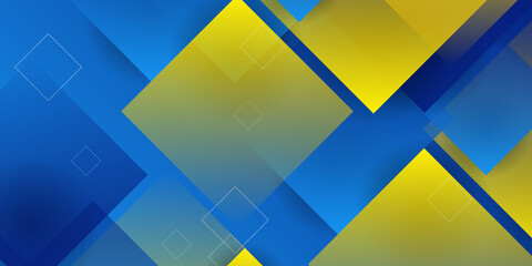 Dark blue yellow shiny triangle abstract background vector presentation design with modern and futuristic corporate concept. Minimal blue yellow technology blue background