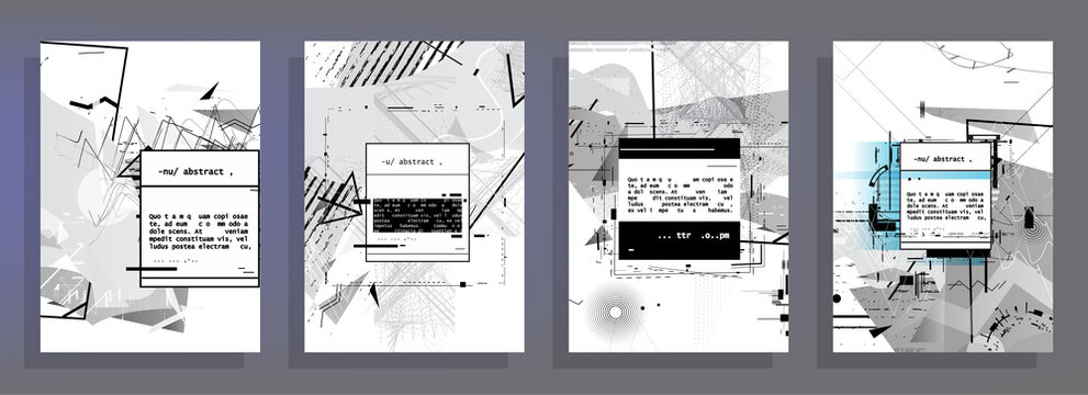 Modern abstract covers set. Abstract shapes composition. Futuristic minimal design. Eps10
