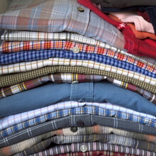 Closeup Shot Of A Pile Of Folded Flannels