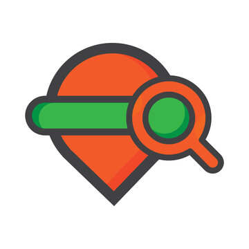 location illustration. location with search icon. can use for, icon design element,ui, web, mobile app.
