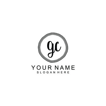 GC beautiful Initial handwriting logo template
