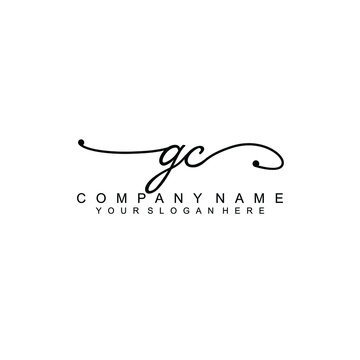 GC beautiful Initial handwriting logo template