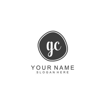GC beautiful Initial handwriting logo template