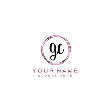 GC beautiful Initial handwriting logo template