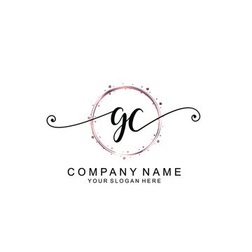 GC beautiful Initial handwriting logo template