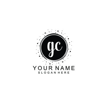 GC beautiful Initial handwriting logo template