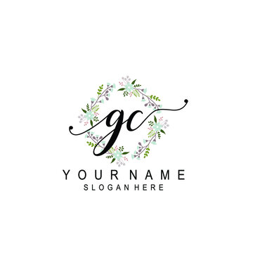 GC beautiful Initial handwriting logo template